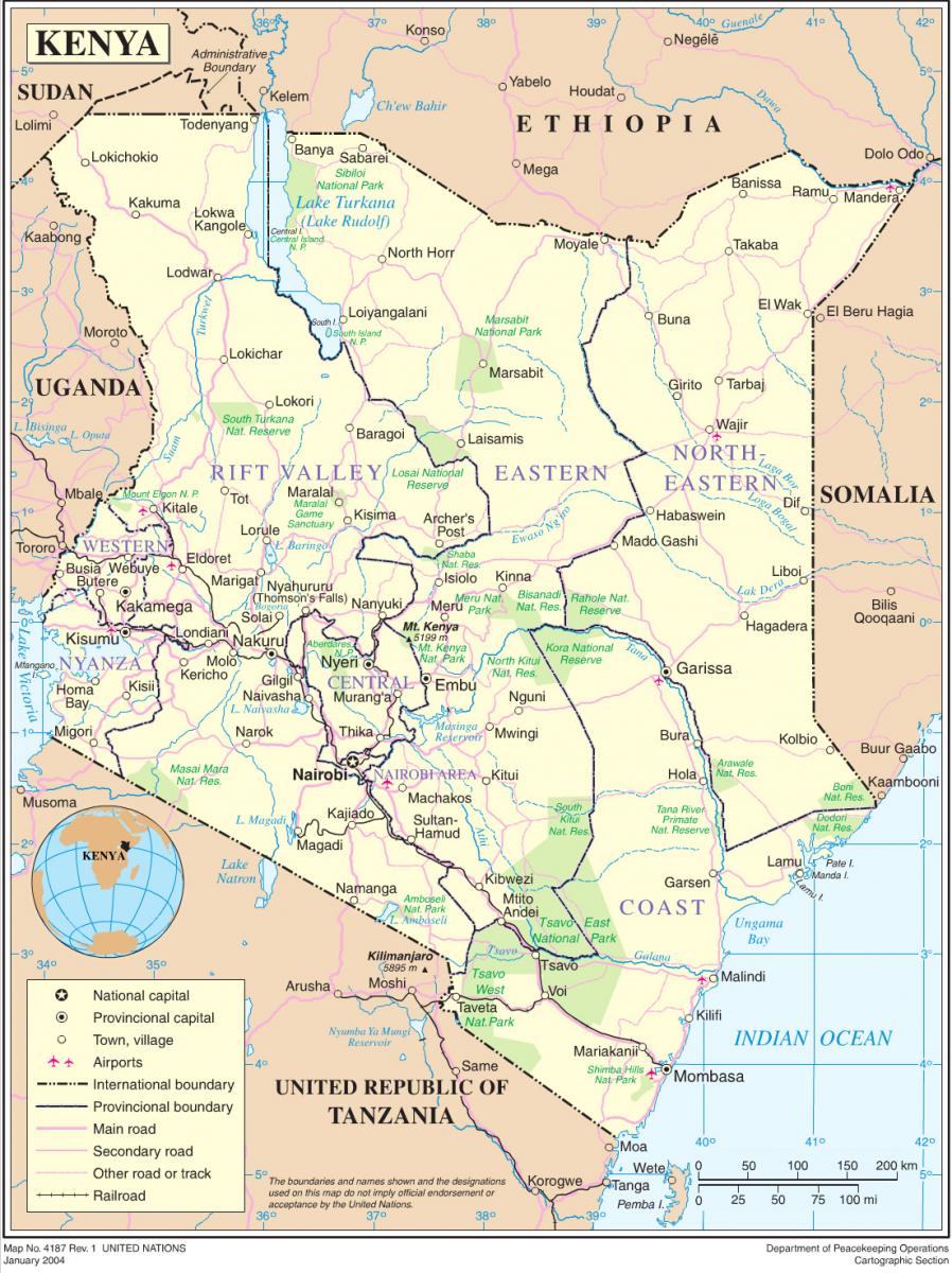 Mappa del kenya