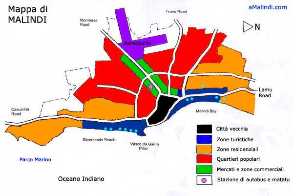 Mappa di Malindi